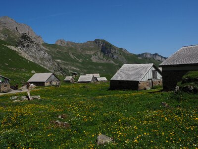 Bergdorf houses alpine village photo