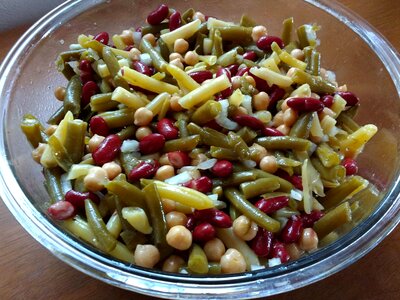 Vegetable bean pasta photo