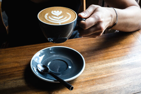 Cappuccino in a café photo