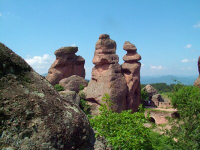 Mountains landscape stacked rocks photo