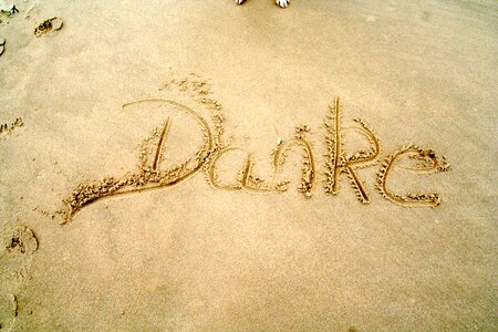 Thank you sand font photo