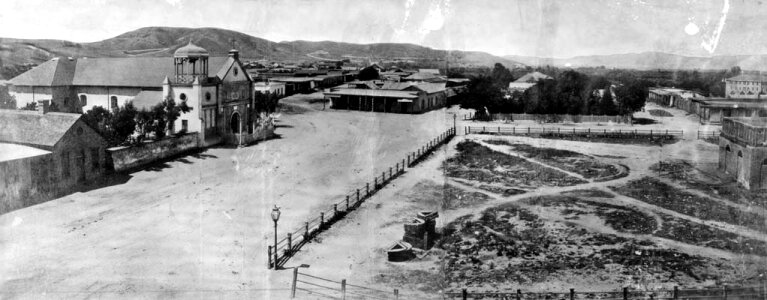 Los Angeles Plaza in 1869 in California photo