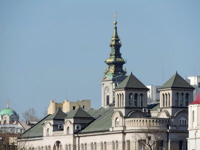 Capital City church tower cityscape