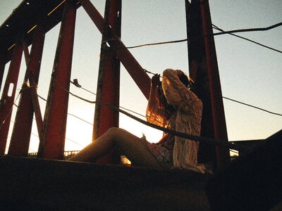 Sunset urban bridge