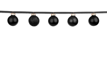 Black Baubles On A Ribbon photo