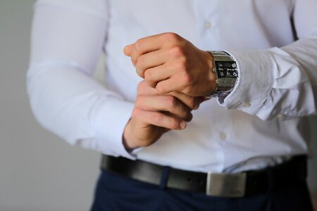 Wristwatch businessman hand photo