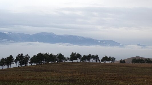 Mountains clouds fog