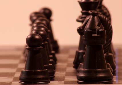 Black tower chess game photo