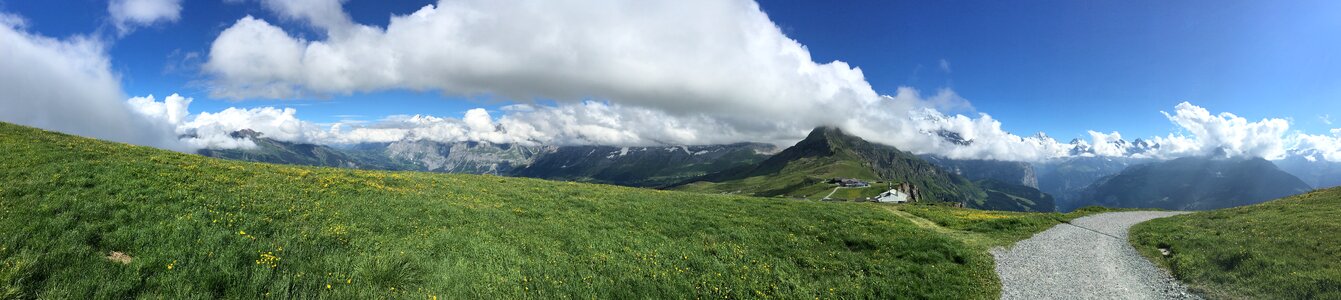 View of the Mont Blanc massif and Chamonix photo