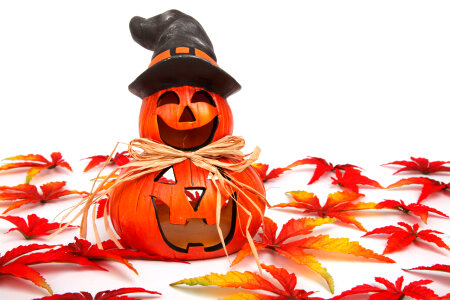 halloween decoration with leaves photo
