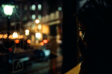 City dark girl photo