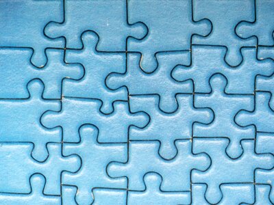 Piecing together pieces of the puzzle blue