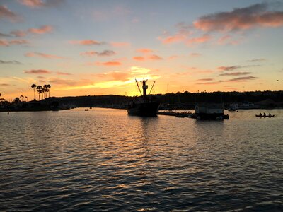 Ship shipyard sunset photo