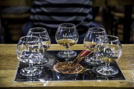 Five Taste Testing Glasses at Maker's Mark Distillery photo