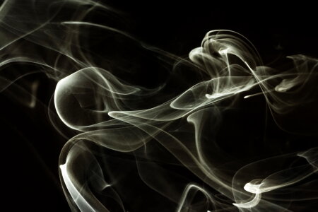 White Swirly Smoke on Black photo