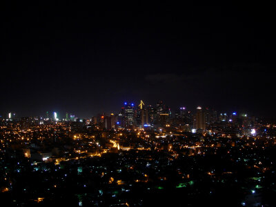 Makati Skyline at night in Manila, Philippines