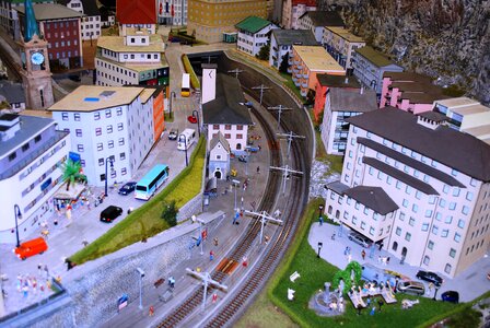Model town railway model