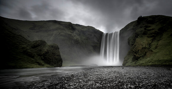 Skogafoss Waterfall on Skoga River, Iceland photo