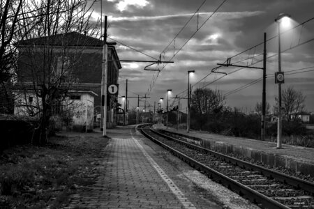Station train rails photo