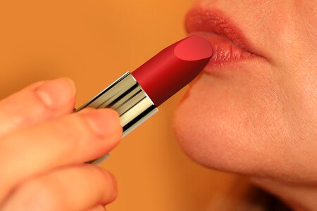 Woman lips red photo