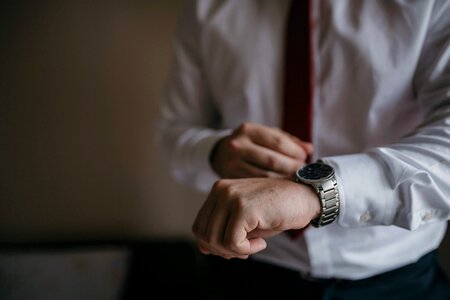 Manager businessman analog clock