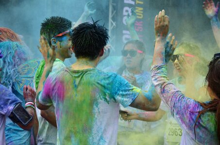 Color run festivals celebration happy photo