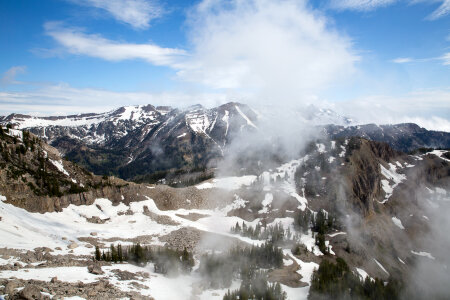 Granite Canyon with snow in Grand Teton National Park