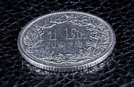Swiss franc macro close up