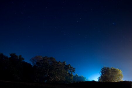 Night sky blue long exposure photo
