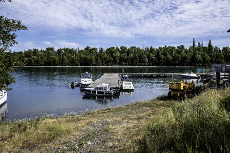 Docks at Silver Isle at Sleeping Giant Provincial Park, Ontario photo