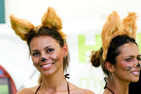 Cat face woman
