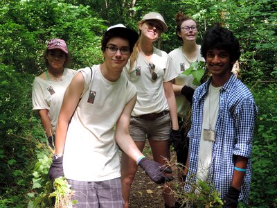 Boys footpath girl photo