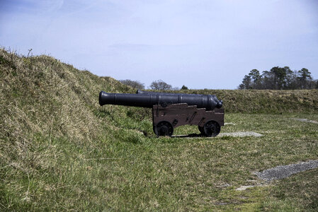 Large Cannon in the American trenches in Yorktown, Virginia