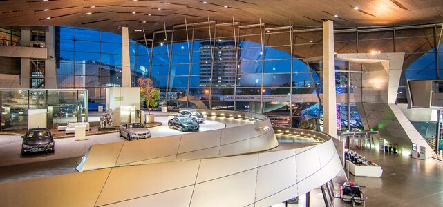 Bmw world night photograph blue hour photo