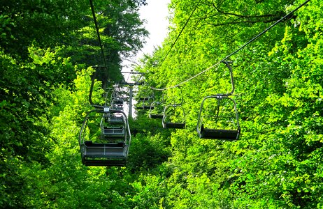 Cable car alpine mountains