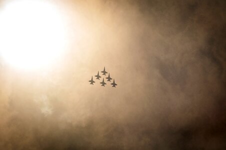 Aircrafts flying military