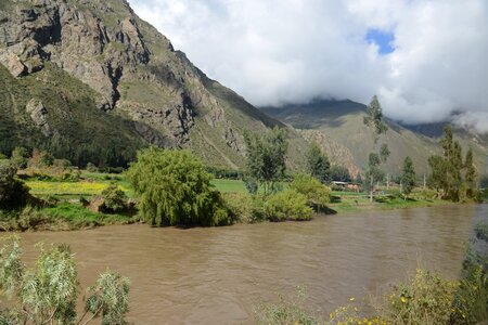 Inca Trail leading through the Andes to Machu Picchu