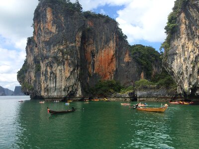 Asia boats cliff