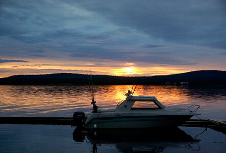 Lake fishing vessel midnight sun