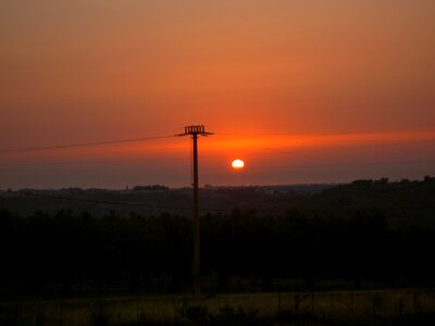 Energy power line sunset