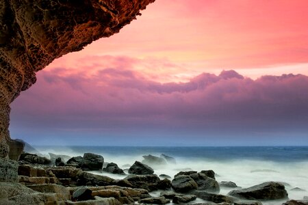 Cloud coast dusk photo