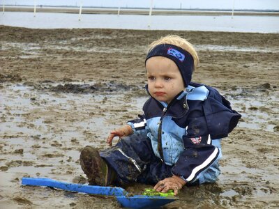 Boy north sea mud