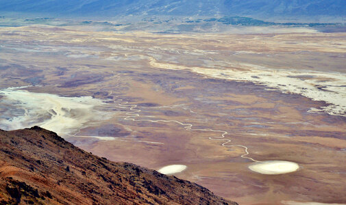 Overview of desert landscape at Death Valley National Park, Nevada photo