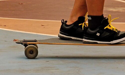 Shoe shoelace skateboard photo