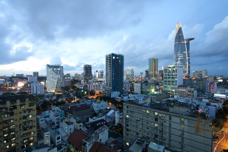 Skyline and Cityscape in Saigon, Vietnam photo