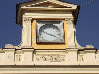 Analog Clock building capital city photo