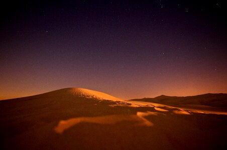 Night dune desert photo