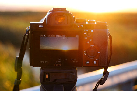 Camera at Sunset