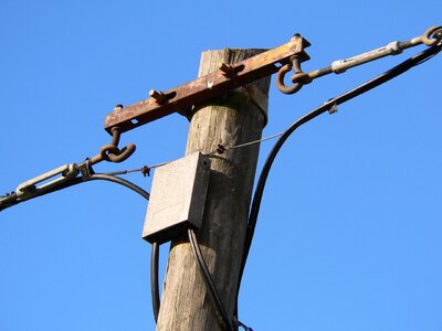 Phone lines sky blue