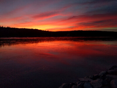 Lakefront Sunset in Nova Scotia photo